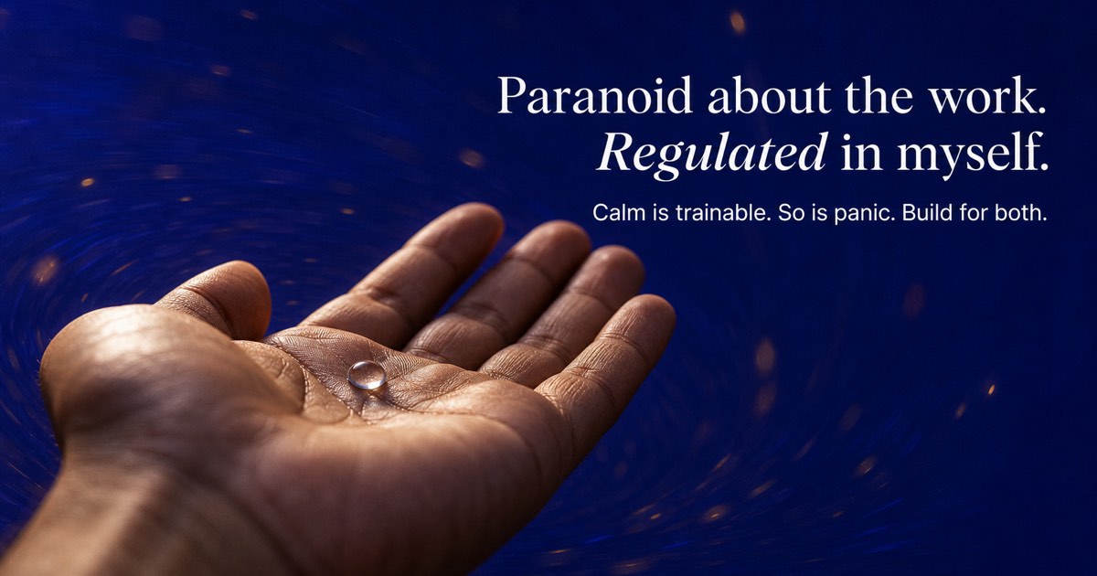 1200x630 social preview for The Paranoid Survive. The Regulated Thrive.