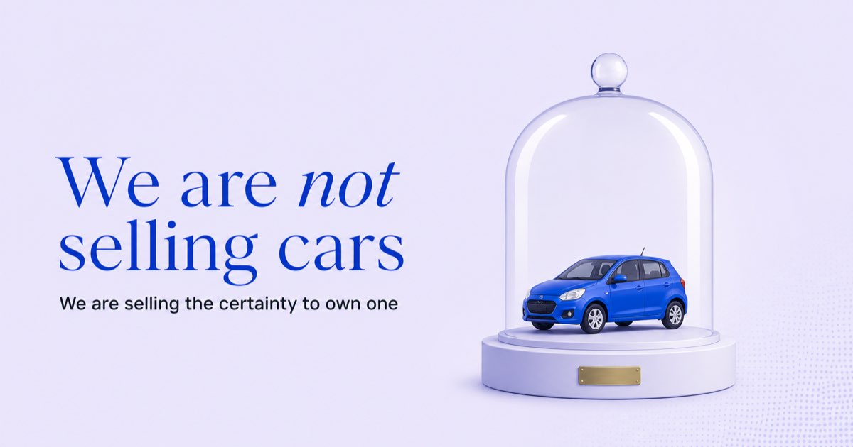 1200x630 social preview for Why We Are Not Selling Cars